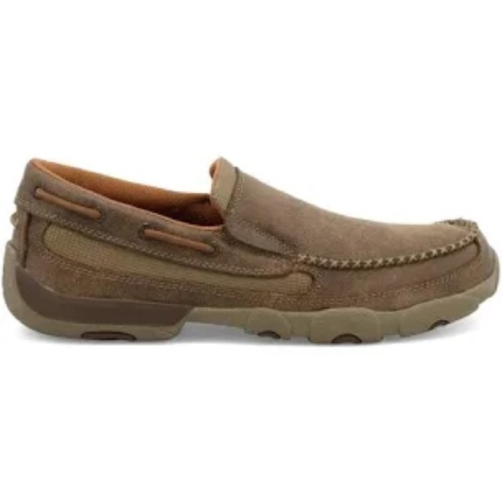 Twisted X slip on driving Moc‎ brown leather men’s size 7.5 casual western